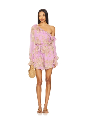 HEMANT AND NANDITA Romper With Tie Up Belt in Lavender. Size S. Also in XS, M.