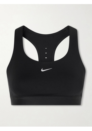 Nike - Swift Mesh-trimmed Dri-fit Sports Bra - Black - x small,small,medium,large,x large,xx large