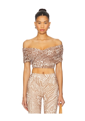 AFRM Fabiola Top in Brown. Size L. Also in M, XXL.