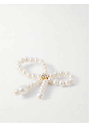 Completedworks - Recycled Gold Vermeil, Pearl And Cubic Zirconia Ring - L,O,R