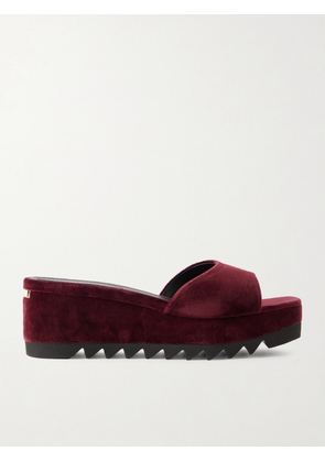 Stella McCartney - Sneakelyse Velvet Wedge Sandals - Burgundy - IT36,IT37,IT37.5,IT38,IT38.5,IT39,IT39.5,IT40,IT40.5,IT41