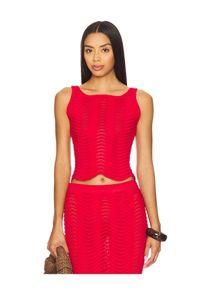 Cin Cin Arc Knit Top in Red. Size S. Also in XS.
