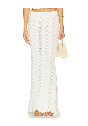 Cin Cin Soda Knit Maxi Skirt in White. Size M. Also in XS, S, L, XL.