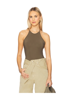 AGOLDE Inara Bodysuit in Olive. Size M. Also in L, XS.
