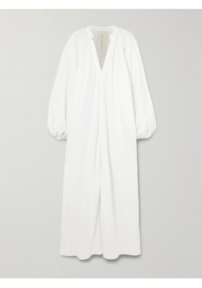 Marrakshi Life - Touareg Oversized Gathered Cotton-blend Piqué Maxi Dress - White - x small,small,medium,large,x large,xx large