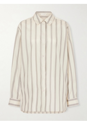 The Row - Sisilia Oversized Pinstriped Silk-twill Shirt - Neutrals - US0,US2,US4,US6,US8,US10,US12,US14