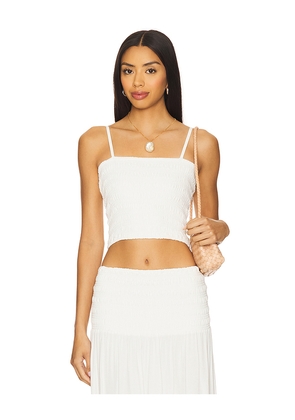 Bobi Smocked Tube Top in White. Size M. Also in L, S, XL, XS.