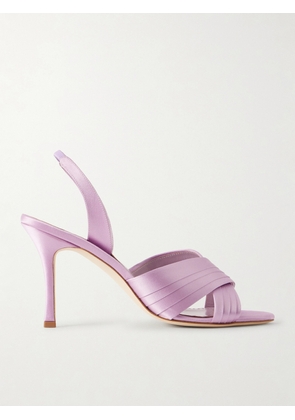 Manolo Blahnik - Viera 90 Satin Slingback Sandals - Purple - IT36,IT36.5,IT37,IT37.5,IT38,IT38.5,IT39,IT39.5,IT40,IT40.5,IT41,IT41.5,IT42
