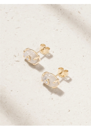 Sydney Evan - 14-karat Gold, Moonstone And Diamond Earrings - One size