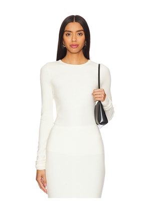 Eterne Long Sleeve Fitted Top in Cream. Size M. Also in S, XL.