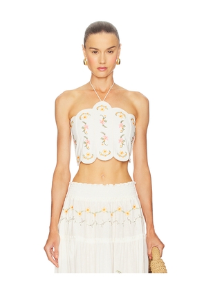 Agua Bendita x REVOLVE Serenity Crop Top in Ivory. Size M. Also in L.