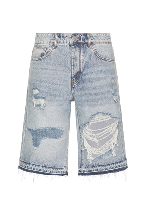 Diet Starts Monday Repair Denim Short in Blue. Size 32. Also in 30, 34.