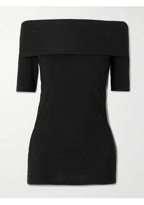 LEMAIRE - Off-the-shoulder Stretch Organic Cotton-jersey Top - Black - xx small,x small,small,medium,large,x large