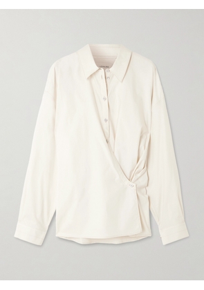 LEMAIRE - Twisted Cotton And Silk-blend Poplin Wrap Shirt - Cream - FR 34,FR 36,FR 38,FR 40,FR 42