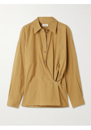 LEMAIRE - Twisted Cotton And Silk-blend Poplin Wrap Shirt - Brown - FR 34,FR 36,FR 38,FR 40,FR 42