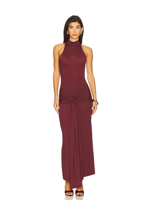 Bardot Isadora Maxi Tie Front Dress in Burgundy. Size 12. Also in 10, 2, 4, 6, 8.