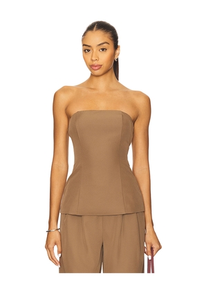 ALL THE WAYS Lily Strapless Top in Brown. Size M. Also in S, XS.