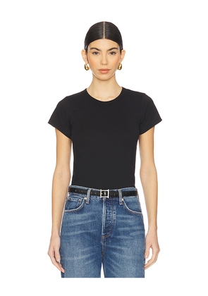 Eterne Fitted Crewneck Short Sleeve T-Shirt in Black. Size M. Also in L, S, XL, XS.