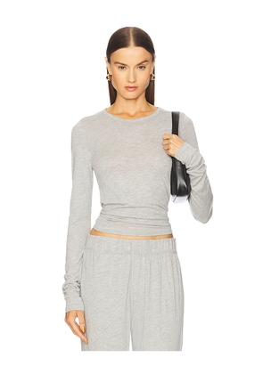 Eterne Fitted Crewneck Long Sleeve Top in Grey. Size M. Also in S, XS, L.
