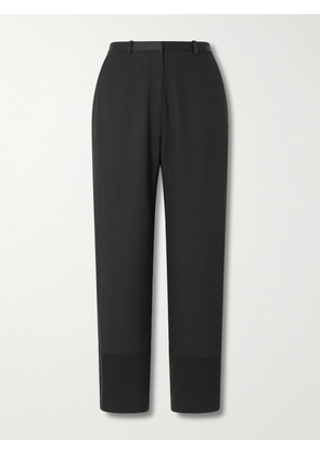 Loulou de Saison - Mahoney Satin-trimmed Crepe Straight-leg Pants - Black - FR 34,FR 36,FR 38,FR 40,FR 42