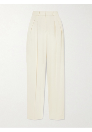 Loulou de Saison - Alio Pleated Twill Wide-leg Pants - Ivory - FR 34,FR 36,FR 38,FR 40,FR 42