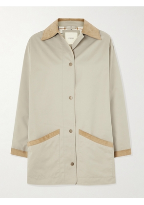 Purdey - Vita Clipper Corduroy-trimmed Shell Jacket - Neutrals - xx small,x small,small,medium,large,x large