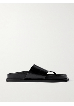 A Emery - Imara Croc-effect Leather Sandals - Black - IT35,IT36,IT37,IT38,IT39,IT40,IT41,IT42