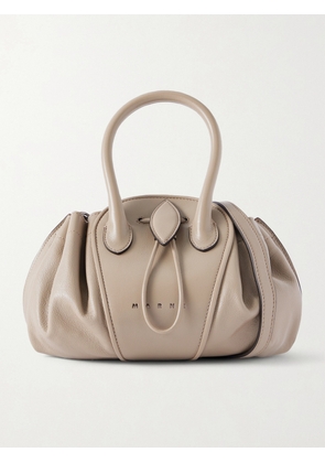 Marni - Tulipea Small Ruched Leather Shoulder Bag - Neutrals - One size