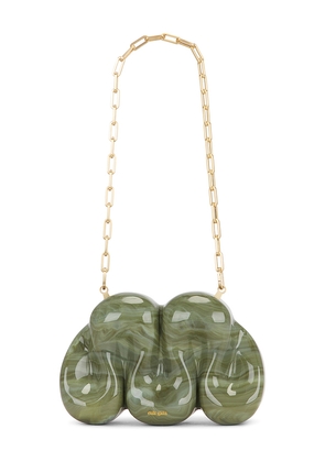 Cult Gaia Squiggle Clutch in Green.