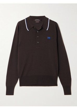 Wales Bonner - + John Smedley Henry Merino Wool Polo Sweater - Brown - xx small,x small,small,medium,large,x large