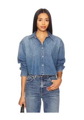 Citizens of Humanity Ana Cropped Shirt in Blue. Size M. Also in L, S.