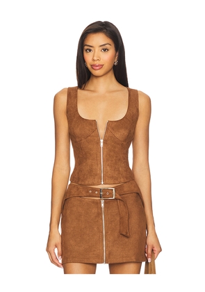 BY.DYLN Regina Top in Brown. Size M. Also in L, S, XL, XS, XXS.