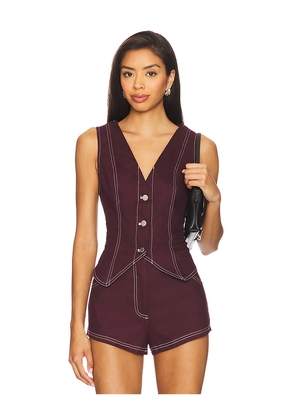 BY.DYLN x REVOLVE Tyler Vest in Wine. Size M. Also in L, S, XL, XS, XXS.