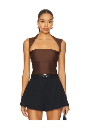 Amanda Uprichard x REVOLVE Short Sleeve Momo Top in Chocolate. Size M. Also in S, XS.