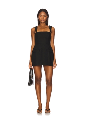 Amanda Uprichard x REVOLVE Bethany Linen Skort Romper in Black. Size S. Also in XS.