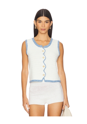 Central Park West Rose Scallop Edge Tank in Ivory. Size M. Also in L.