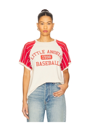 DAYDREAMER Little Angels Baseball Raglan Ringer in Ivory. Size M. Also in L, S, XS.