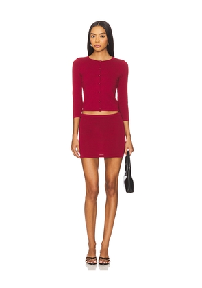 ALL THE WAYS Gigi Skirt Set in Burgundy. Size M. Also in L, S, XS.