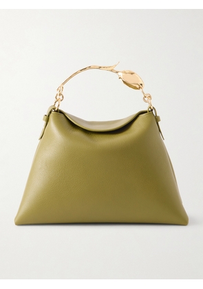 Erdem - Bloom Large Embellished Textured-leather Shoulder Bag - Green - One size