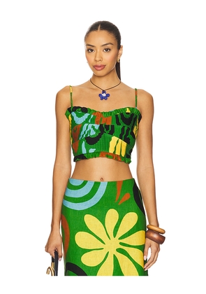 Cala de la Cruz Victoria Top in Green. Size S. Also in XS, M.