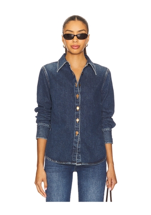 AGOLDE Talia Shirt in Blue. Size M. Also in L, XS.