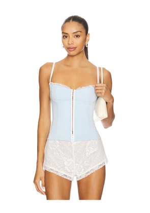 Bella Venice x REVOLVE Caroline Corset Top in Baby Blue. Size M. Also in XS, S, L, XL/1X.