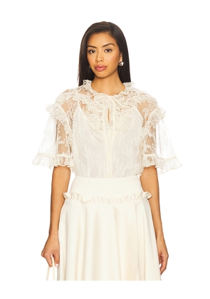 AKNVAS Kyra Lace Top With Detachable Cami in Cream. Size M. Also in S, L.