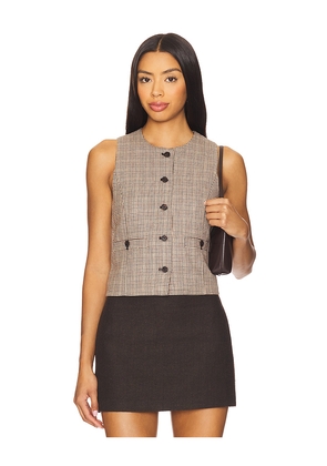 BLANKNYC Plaid Vest in Tan. Size M. Also in XS, S, L.