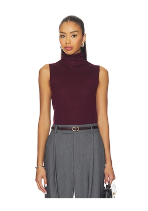 EAVES Alaska Sleeveless Knit Mockneck in Burgundy. Size M. Also in XS, S, XL.