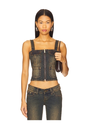 Abrand Utility Top in Blue. Size M. Also in S, XXS, XS, L, XXL.