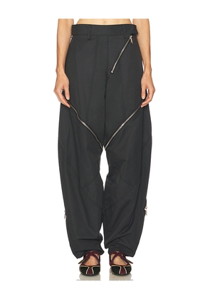THE ATTICO Zipper Long Pant in Charcoal. Size 36. Also in 38, 40.