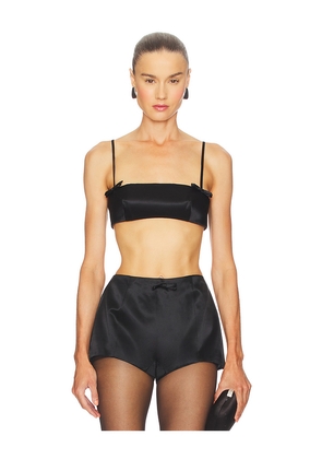 Courtney Zheng Duchesse Silk Bralette Top in Black. Size M. Also in S, L.
