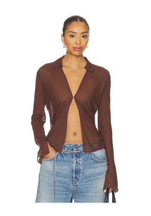 EAVES Serena Top in Brown. Size M. Also in XS, S, L, XL.