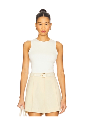 Eterne Sleeveless Crewneck Soft Jersey Top in Ivory. Size M. Also in XS, S, L, XL.